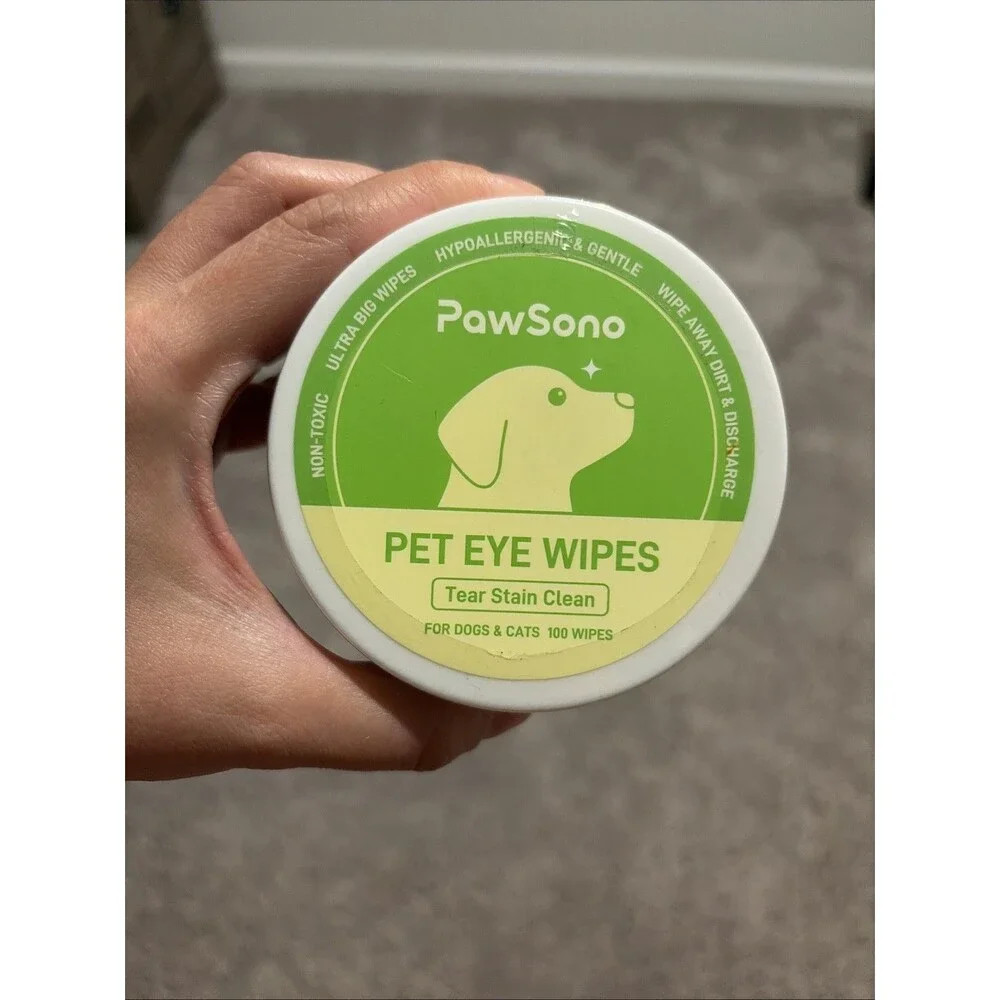 PawSono Unscented Pet Eye Wipes For Dogs & Cats , 100 Count